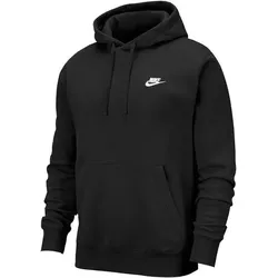 NIKE Herren Sweatshirt "Club Fleece" mit Kapuze, BLACK/BLACK/WHITE, XS