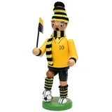 Dekohelden24 Räuchermann als Fussballer mit schwarz/gelbem Outfit, ca. 20 cm