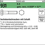 Industrial Quality Supplies DIN 931/ISO 4014 Sechskant-Schaftschraube 8.8 M 8 x 120 gal Zn 8 DiSP + SL gal ZnDi