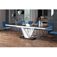 designimpex Esstisch Design Esstisch Tisch HEV-111 ausziehbar 160 bis 256 cm schwarz|weiß