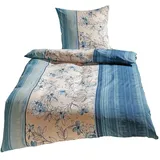 Traumschlaf Fiori floral Blau 200 x 220 cm + 2 x 80 x 80 cm