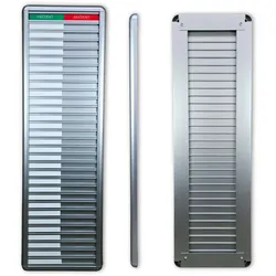 CombiCraft Anwesendheitstafel bzw. Abwesenheitstafel "Présent-Absent" in einem silberfarbenen Aluminiumschiebeprofil für 30 Personen - 257 x 830 mm