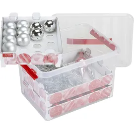 SUNWARE Q-Line Weihnachtsbox 22 L 1-tlg. transparent/rot