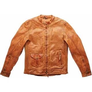 Fuel Bourbon Motorrad Lederjacke, braun, Größe M für Männer