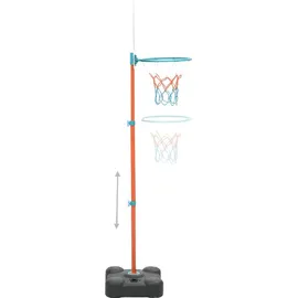 vidaXL Basketballkorb Tragbares Basketball Spiel-Set Verstellbar 109-141 cm Rot/Weiß