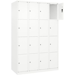 CP Schließfachschrank »Classic Plus Korpus weiß« 4x4 Fächer weiß, 120x185x50 cm