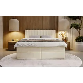 GRAINGOLD Boxbett mit Stauraum ¦ beige ¦ Maße (cm): B: 205 H: 105