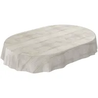 ANRO Tischdecke Braun Holzlook – Oval – Wachstuch ohne