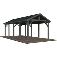 Palmako Carport Robert 23,1 m2 - dunkelgrau lackiert
