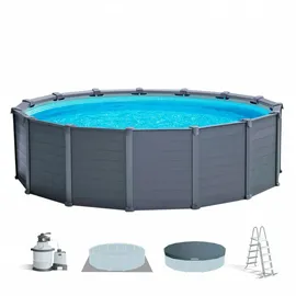 Intex Graphite Frame Swimming Pool Set 478 x 124 cm inkl. Filterpumpe