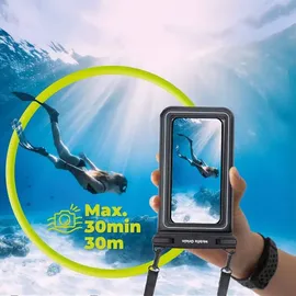 mobile origin Waterproof Floating Case with Small Pouch 6.8" black/white