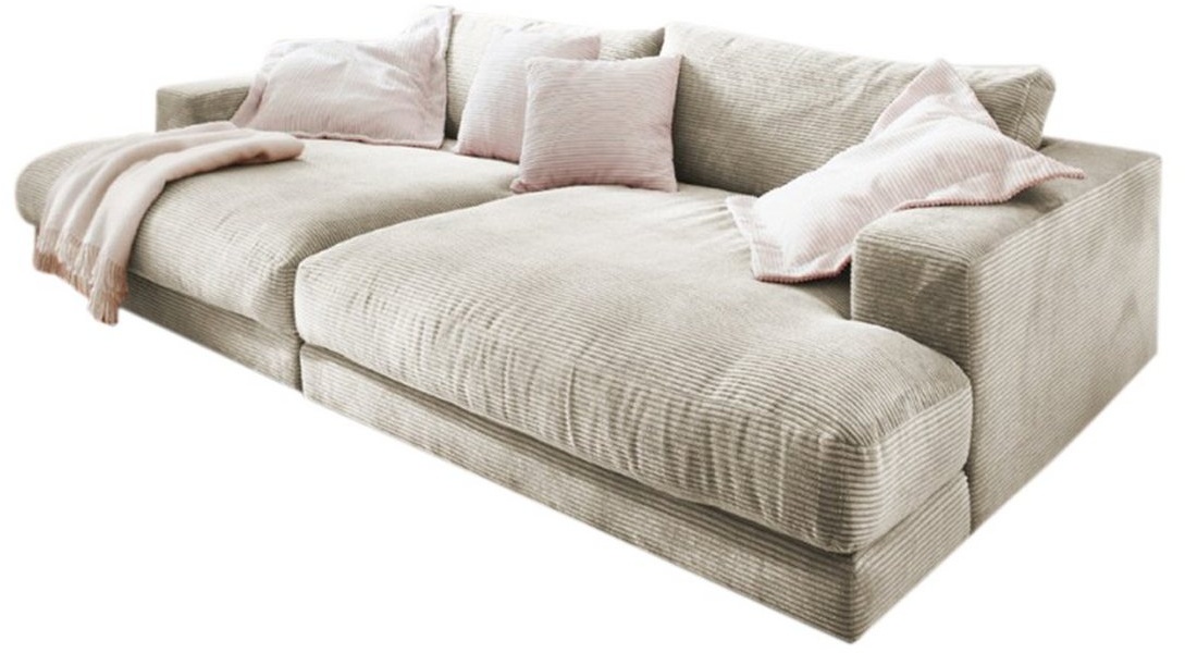 KAWOLA Big-Sofa MADELINE, Stoff od. Cord, versch. Tiefen und versch. Farben weiß 290 cm x 86 cm x 170 cm