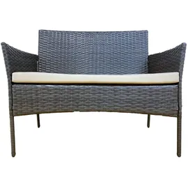 Mobili Rebecca Rebecca Mobili Gartengarnitur, grau aus Polyrattan mit Kissen, 4 Sitzplätze - Grau