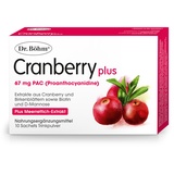 Dr. Böhm Cranberry plus: Für Blase, Schleimhäute & Immunsystem, mit Cranberry, D-Mannose, Biotin, pflanzlichen Inhaltsstoffen, Vitamin C & D, 10 Sachets Brausegranulat