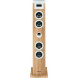 Thomson DS121CD Bluetooth Sound Tower mit CD-Player 60 W), Holz