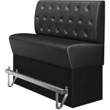 Gastro Hochbank | Schwarz | B:H 100 x 133 cm | Chesterfield Raute | Leder | Bistro Hochbank, Thekenbank