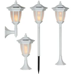 LED Solar Laterne 4in1 Tisch/Boden/Wand gelbe LED Sensor weiß