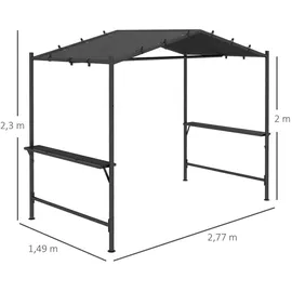 Outsunny Grillpavillon - 277Lx149Wx230Hcm - Dunkelgrau