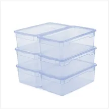 Rotho Aufbewahrungsbox 33,5 x 19 x 11 cm 6-tlg. transparent/blau/weiß