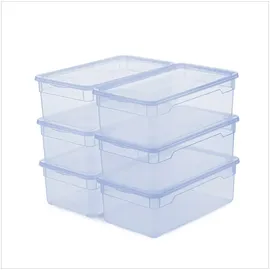 Rotho Aufbewahrungsbox 33,5 x 19 x 11 cm 6-tlg. transparent/blau/weiß