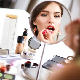 Relaxdays Wattepads Aufbewahrung 2er Set, Acryl, Bambus, Bad, Wattepadspender mit Deckel, HxD: 17,5x7,5cm, weiß/Natur,