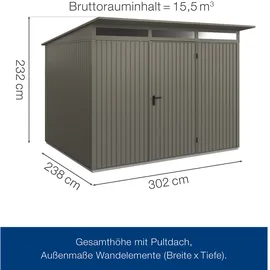 Hörmann Berry Gerätehaus 3,13 x 2,83 m Quarzgrau