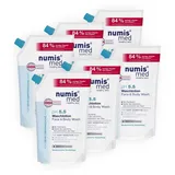 numis med Waschlotion ph 5.5 Nachfüllbeutel - 6x Hautberuhigende Körperlotion für sehr empfindliche & sensible Haut - vegane Hautpflege ohne Silikone, Parabene & Mineralöl - Lotion (6x 500 ml)