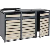 Proregal Mülltonnenbox 117 x 200 x 80 cm hellbraun