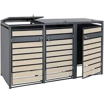 Proregal Mülltonnenbox 117 x 200 x 80 cm hellbraun