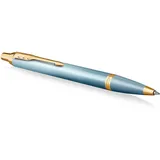 Parker IM Writing Rituals Kugelschreiber, grünes Gehäuse mit Farbverlauf, goldene Zierteile, mittlere Spitze, blaue Tinte, Geschenkbox
