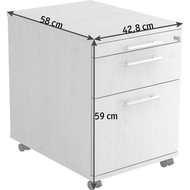 Venda HAMMERBACHER Gradeo Rollcontainer ahorn 3 Auszüge 42,8 x 58,0 x 59,0 cm