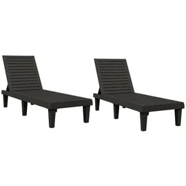 vidaXL Sonnenliegen 155 x 58 x 83 cm Schwarz