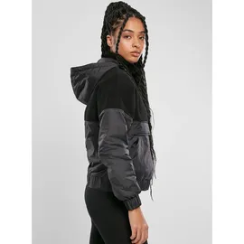 URBAN CLASSICS Ladies Sherpa Mix Pull Over Jacket - Schwarz - S