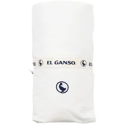 El Ganso - Spannbettlaken 160x200+30cm mit Klappe Weiß - 100% Baumwolle 180TC mit Sticklogo