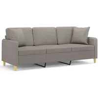 VidaXL 3-Sitzer-Sofa mit Zierkissen Taupe 180 cm Stoff