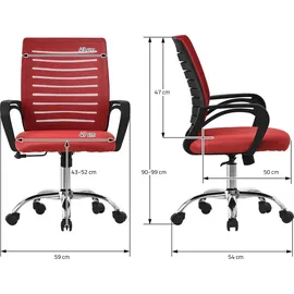 ML-Design Bürostuhl ergonomisch, Rot,