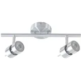 Steinhauer Deckenlampe Lichtschiene Spotstrahler Schlafzimmerlampe silber LED L 38 cm