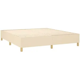 vidaXL Boxspringbett mit Matratze Creme 180x200 cm Stoff - Creme