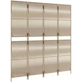 vidaXL Paravent 4-tlg. Beige Poly Rattan