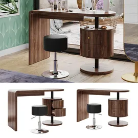 Vicco Schminktisch Lara Eiche rustikal 120 cm mit Hocker