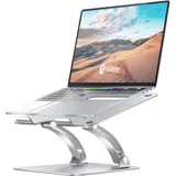 NULAXY Laptop Ständer, Höhenverstellbarer Belüfteter Laptop Halterung, Aluminium Notebook Ständer Kompatibel mit alle 10-17" Notebooks: MacBook Pro/Air, Dell, Samsung, Acer und Huawei - Silber