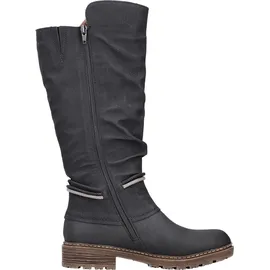 Rieker Langschaftstiefel, Blockabsatz, TEX-Membran, Nieten und Kordel, Gr. 43 EU