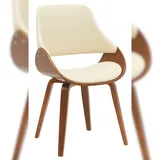 CLP Esszimmerstuhl Vangale Kunstleder HBT: 86x52x54 cm walnuss/creme