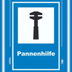 Pannenhilfe Schild A5 (148x210mm)