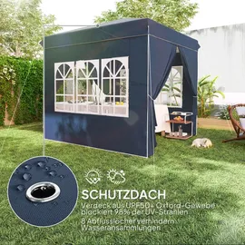 Outsunny Faltpavillon 2,5 x 2,5 m inkl. 4 Seitenteile Blau
