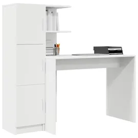 vidaXL Schreibtisch mit Stauraum Weiß