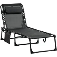 Outsunny - Sonnenliege - 185Lx58Wx30Hcm - Schwarz,
