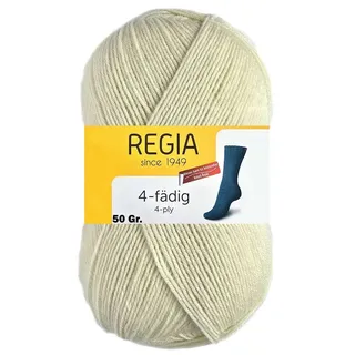 Regia 50 Gramm Regia Uni Sockenwolle 4-fach Farbauswahl 1992 Natur Häkelwolle