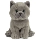 Living Nature Kuscheltier Britisch Kurzhaar Kätzchen grau 16cm Plüsch - Grau