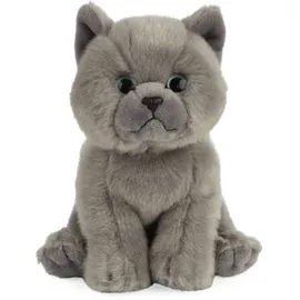 Living Nature Kuscheltier Britisch Kurzhaar Kätzchen grau 16cm Plüsch - Grau